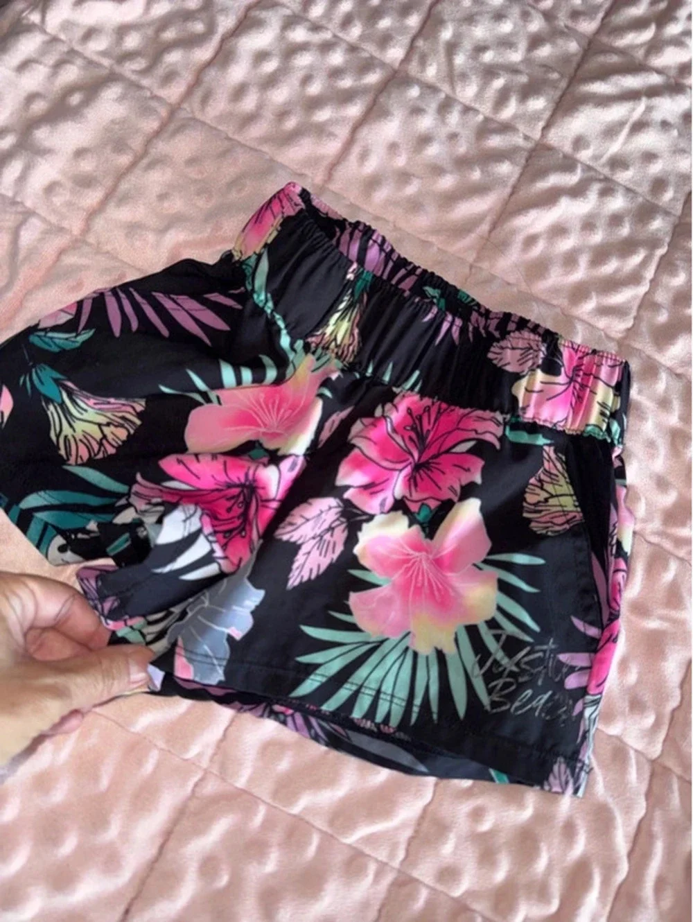 Justice Girls Tropical Floral Print Swimsuit Bottom or Board Shorts